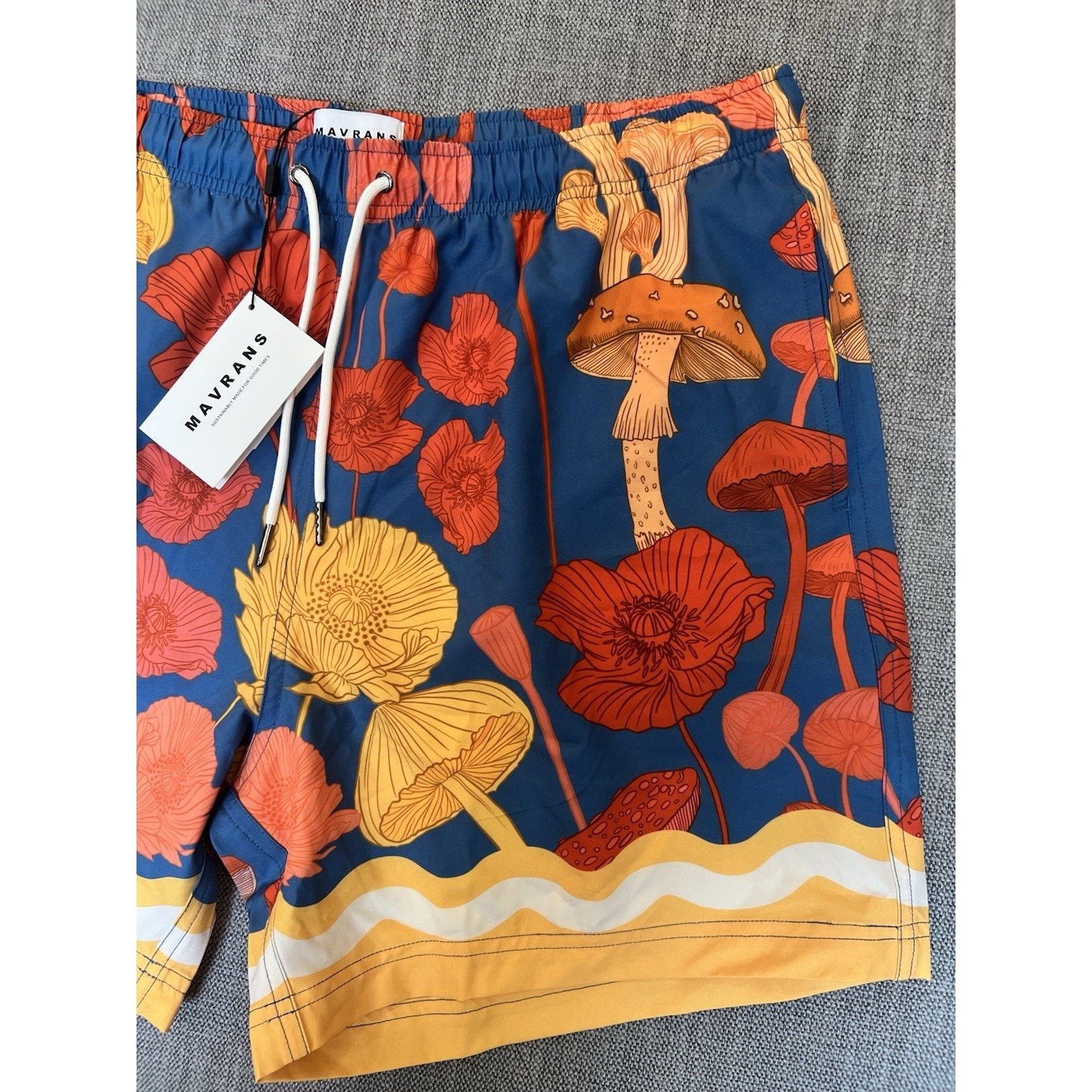 Mavrans Psychedelic Swim Trunks Xxl Nwt Mushroom Floral Print Quick Dry Upf 50 — image 3 of 8